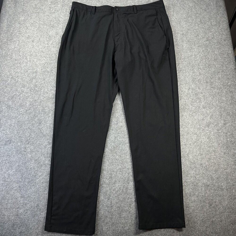 SKYR Dress Pants Mens 38x32 Black Tricot Dynasty Slim Fit Stretch Office